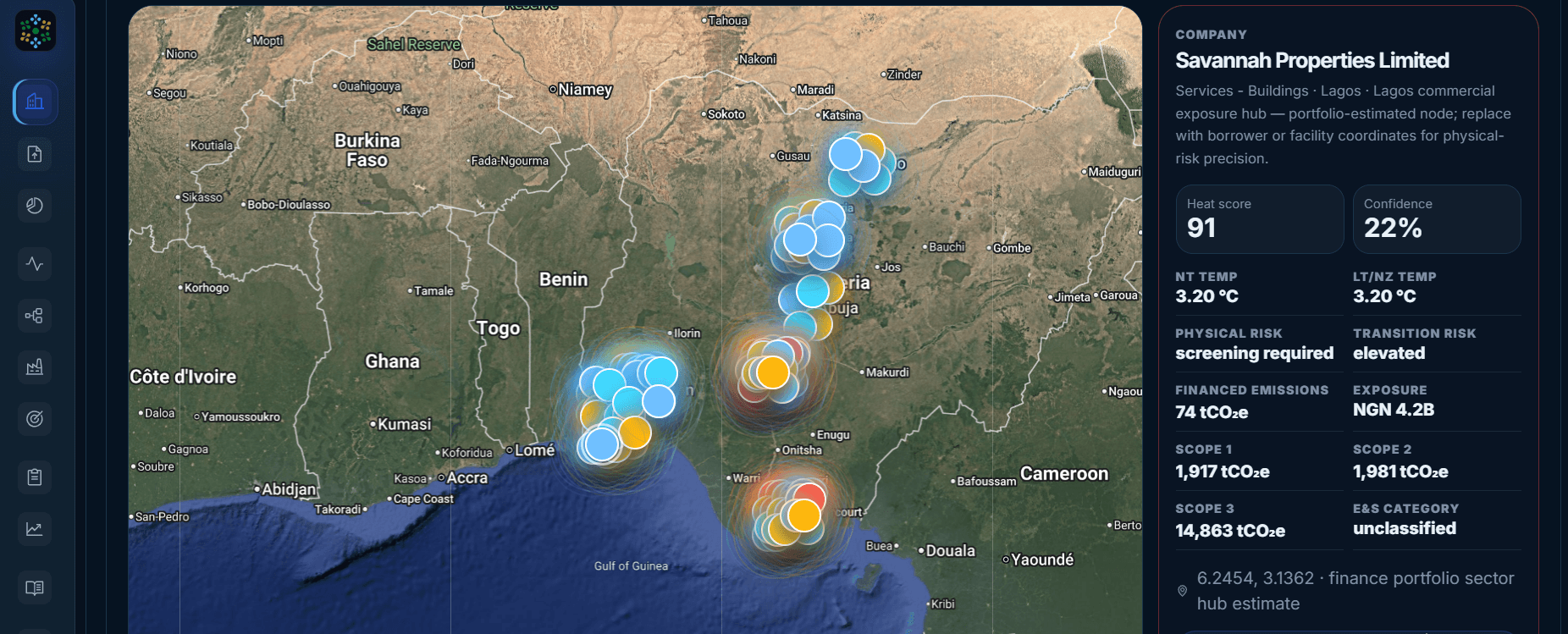 FINZ/FINT geospatial portfolio risk view