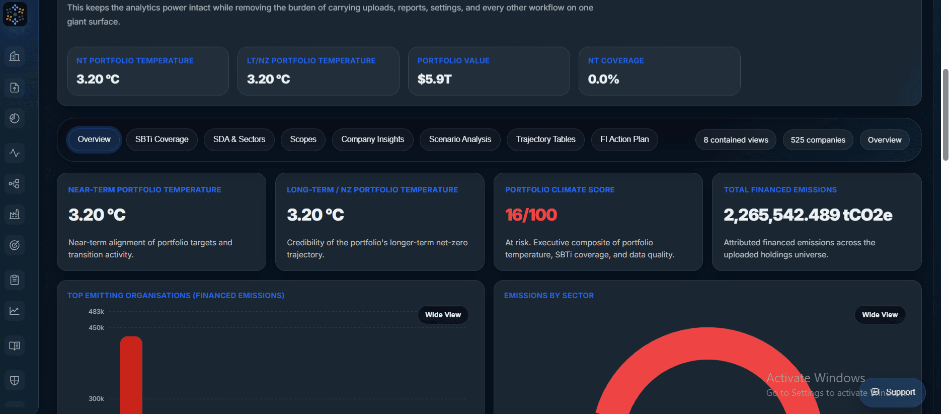 FINZ/FINT portfolio overview in dark mode