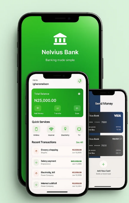 Nelvius Bank product interface